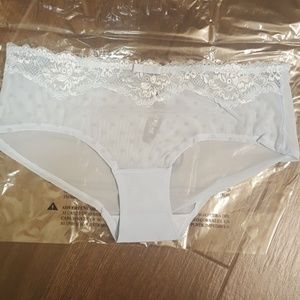 AdoreMe light blue lace and mesh hipster underwear